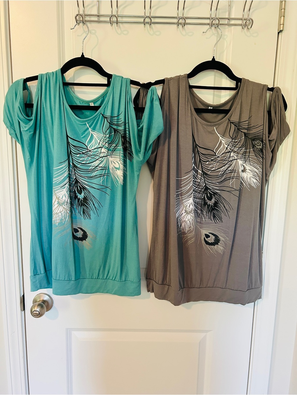 2 cold shoulder tops